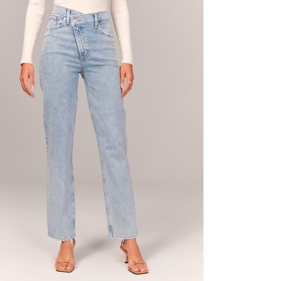 Abercrombie & Fitch Light Blue Straight Leg Jeans - Picture 1 of 6